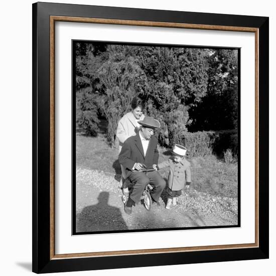 Fernand Raynaud with His Wife Renée and His Son Pascal-Marcel DR-Framed Photographic Print