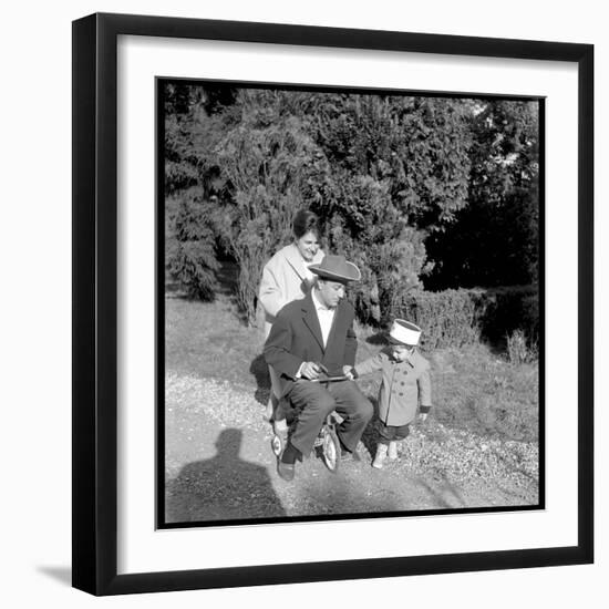 Fernand Raynaud with His Wife Renée and His Son Pascal-Marcel DR-Framed Photographic Print