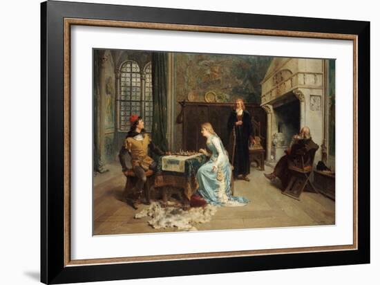 Fernando and Iolanda Playing Chess-Girolamo Induno-Framed Giclee Print