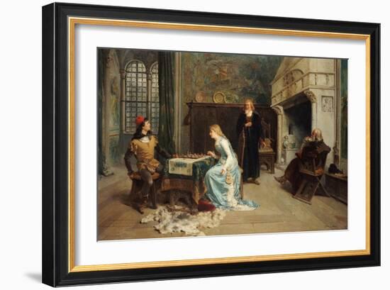 Fernando and Iolanda Playing Chess-Girolamo Induno-Framed Giclee Print