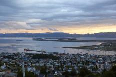 Overview of Ushuaia during sunset, Tierra del Fuego, Argentina, South America-Fernando Carniel Machado-Photographic Print