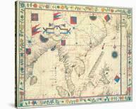 The Far East (from a portolan atlas, 1571)-Fernao Vaz Douado-Stretched Canvas