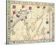 The Far East (from a portolan atlas, 1571)-Fernao Vaz Douado-Framed Premium Giclee Print