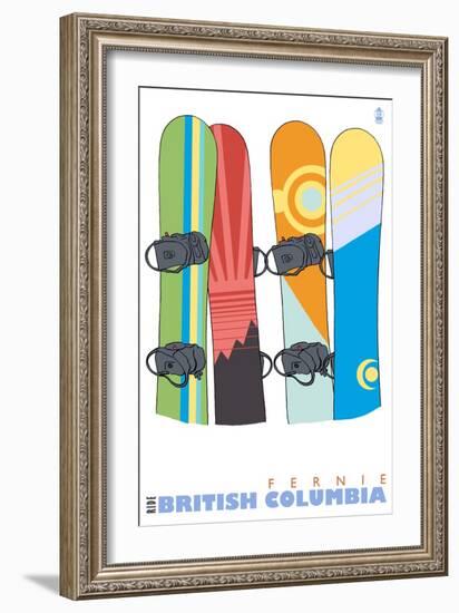 Fernie, British Columbia, Canada, Snowboards in the Snow-Lantern Press-Framed Art Print