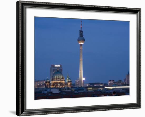 Fernsehturm, Television Tower, Telespargel, Evening, Berlin, Germany, Europe-Martin Child-Framed Photographic Print