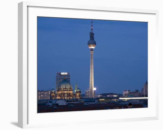 Fernsehturm, Television Tower, Telespargel, Evening, Berlin, Germany, Europe-Martin Child-Framed Photographic Print