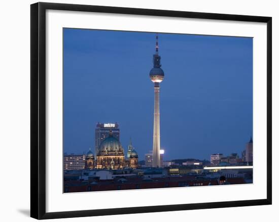 Fernsehturm, Television Tower, Telespargel, Evening, Berlin, Germany, Europe-Martin Child-Framed Photographic Print