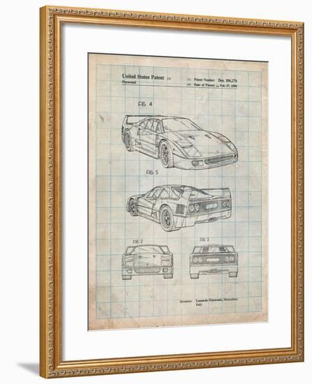 Ferrari 1990 F40 Patent-Cole Borders-Framed Art Print