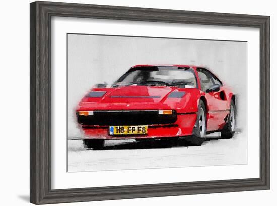 Ferrari 208 GTB Turbo Watercolor-NaxArt-Framed Art Print