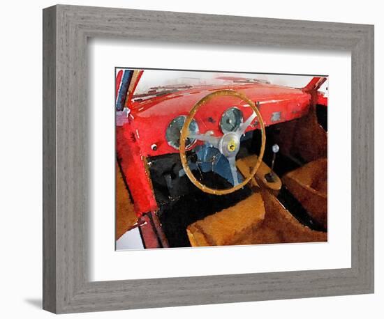 Ferrari 225 S Berlinetta Interior Watercolor-NaxArt-Framed Art Print