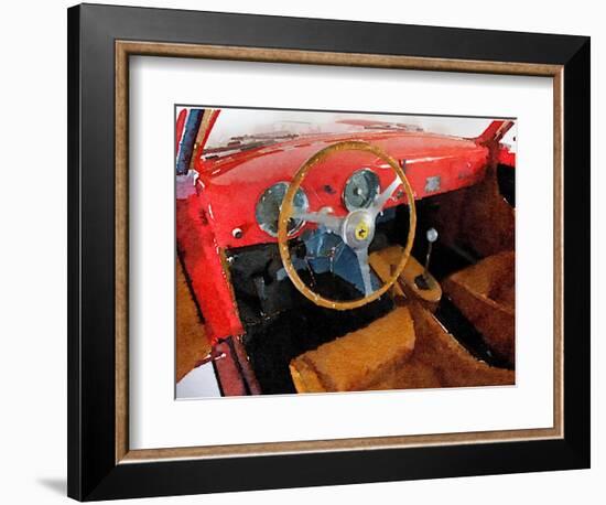 Ferrari 225 S Berlinetta Interior Watercolor-NaxArt-Framed Art Print