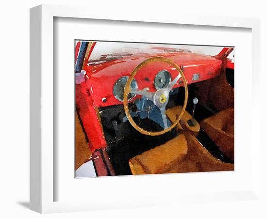 Ferrari 225 S Berlinetta Interior Watercolor-NaxArt-Framed Art Print