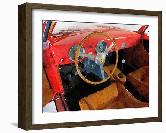 Ferrari 225 S Berlinetta Interior Watercolor-NaxArt-Framed Art Print