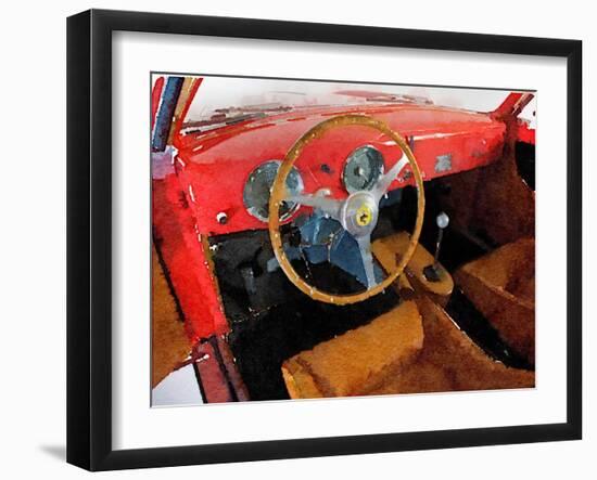 Ferrari 225 S Berlinetta Interior Watercolor-NaxArt-Framed Art Print