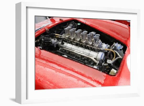 Ferrari 250 GTO Engine Watercolor-NaxArt-Framed Premium Giclee Print