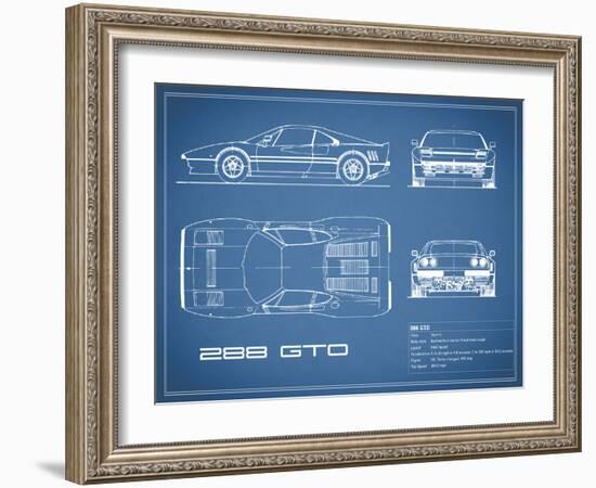 Ferrari 288-GTO-Blue-Mark Rogan-Framed Art Print