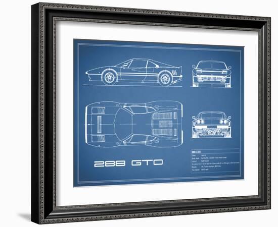 Ferrari 288-GTO-Blue-Mark Rogan-Framed Art Print