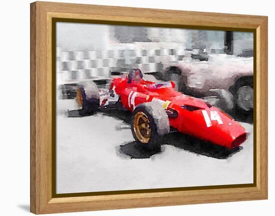 Ferrari 312 Laguna Seca Watercolor-NaxArt-Framed Stretched Canvas