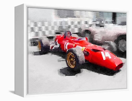 Ferrari 312 Laguna Seca Watercolor-NaxArt-Framed Stretched Canvas