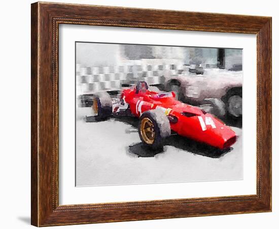 Ferrari 312 Laguna Seca Watercolor-NaxArt-Framed Art Print