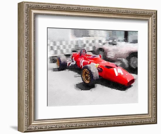 Ferrari 312 Laguna Seca Watercolor-NaxArt-Framed Art Print