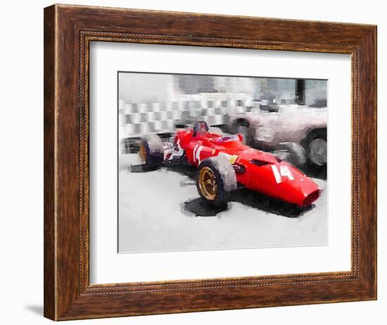 Ferrari 312 Laguna Seca Watercolor-NaxArt-Framed Art Print