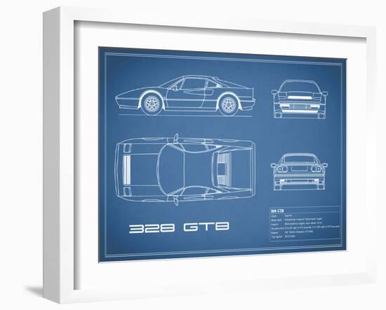 Ferrari 328-GTB-Blue-Mark Rogan-Framed Art Print