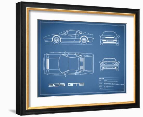 Ferrari 328-GTB-Blue-Mark Rogan-Framed Art Print