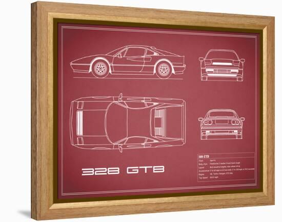 Ferrari 328-GTB-Maroon-Mark Rogan-Framed Stretched Canvas