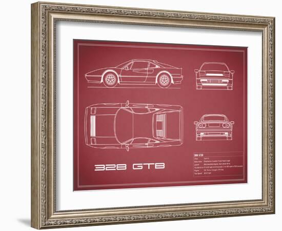 Ferrari 328-GTB-Maroon-Mark Rogan-Framed Art Print