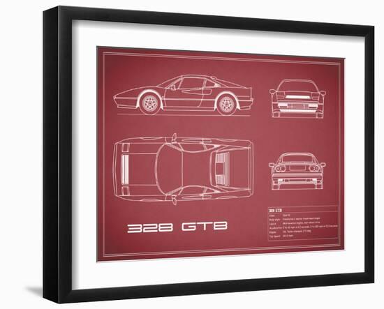 Ferrari 328-GTB-Maroon-Mark Rogan-Framed Art Print