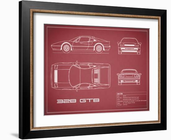 Ferrari 328-GTB-Maroon-Mark Rogan-Framed Art Print