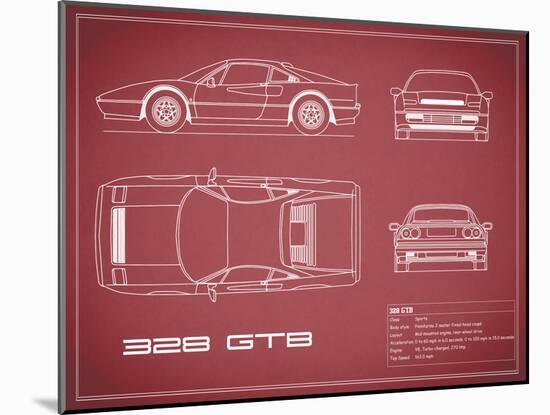 Ferrari 328-GTB-Maroon-Mark Rogan-Mounted Art Print