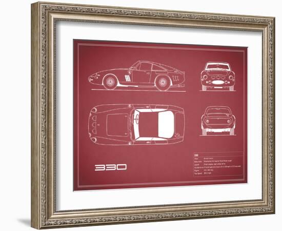 Ferrari 330-Maroon-Mark Rogan-Framed Art Print