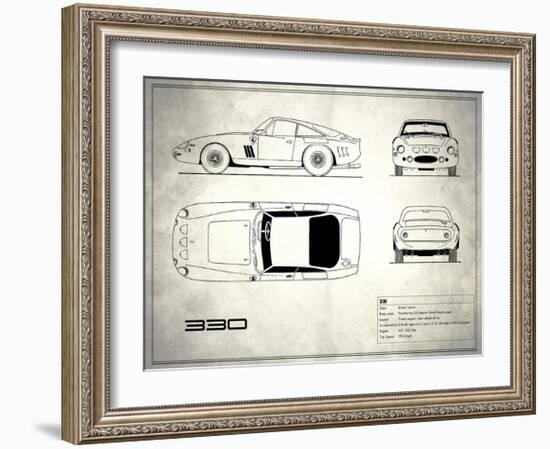 Ferrari 330 White-Mark Rogan-Framed Giclee Print