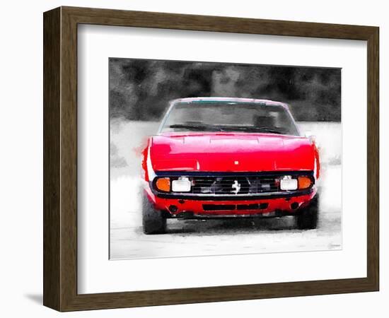 Ferrari 365 GTC4 Front Watercolor-NaxArt-Framed Art Print