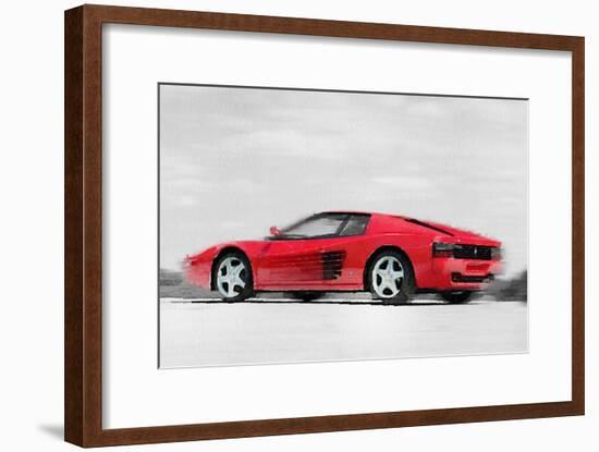 Ferrari 512 TR Testarossa Watercolor-NaxArt-Framed Art Print