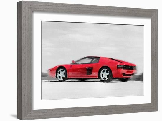 Ferrari 512 TR Testarossa Watercolor-NaxArt-Framed Art Print