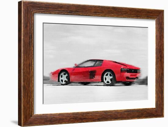 Ferrari 512 TR Testarossa Watercolor-NaxArt-Framed Art Print