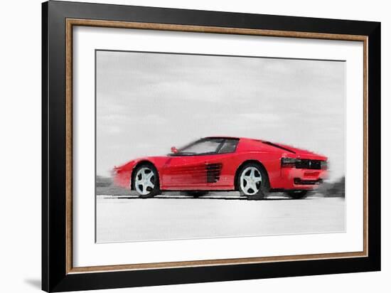 Ferrari 512 TR Testarossa Watercolor-NaxArt-Framed Art Print