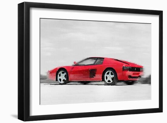 Ferrari 512 TR Testarossa Watercolor-NaxArt-Framed Art Print