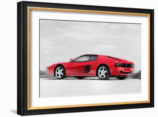 Ferrari 512 TR Testarossa Watercolor-NaxArt-Framed Art Print