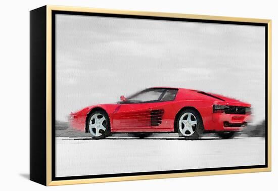 Ferrari 512 TR Testarossa Watercolor-NaxArt-Framed Stretched Canvas