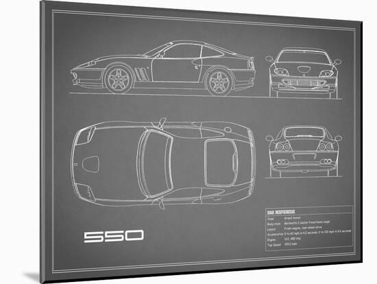 Ferrari 550-Grey-Mark Rogan-Mounted Art Print