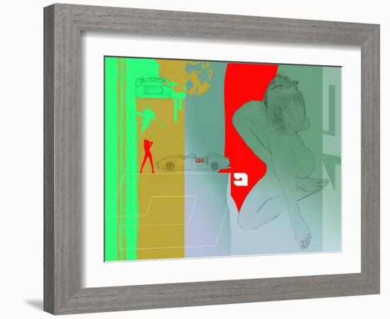 Ferrari And A Girl-NaxArt-Framed Art Print