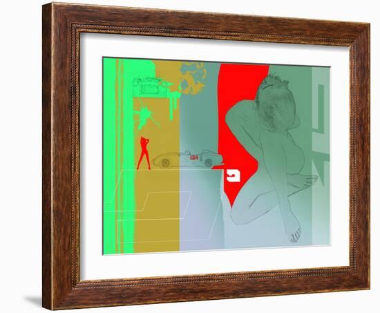 Ferrari And A Girl-NaxArt-Framed Art Print