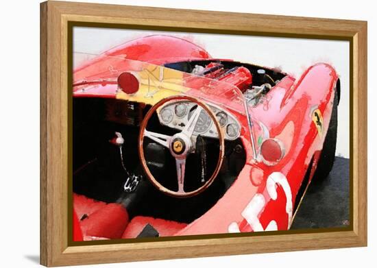 Ferrari Cockpit Monterey Watercolor-NaxArt-Framed Stretched Canvas