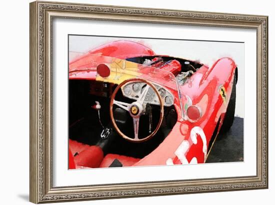 Ferrari Cockpit Monterey Watercolor-NaxArt-Framed Art Print