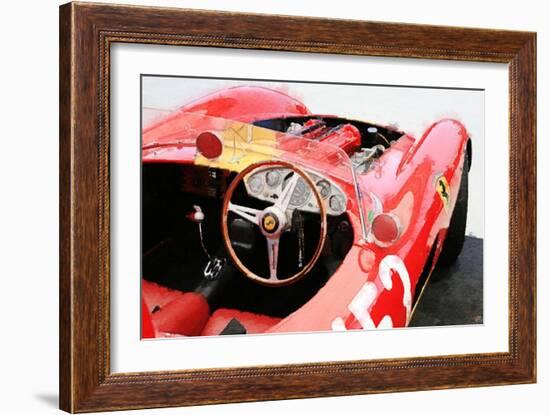 Ferrari Cockpit Monterey Watercolor-NaxArt-Framed Art Print