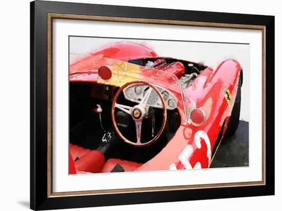 Ferrari Cockpit Monterey Watercolor-NaxArt-Framed Art Print